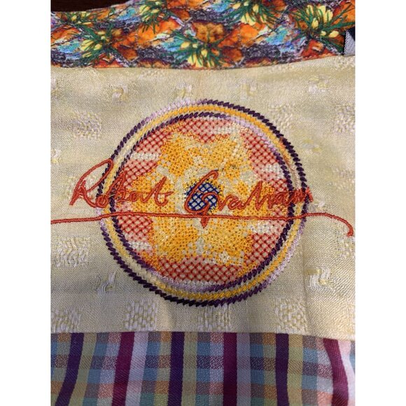 Robert Graham Plaid Cotton Silk Floral Cuff Collar Shirt Size M - Picture 4 of 9